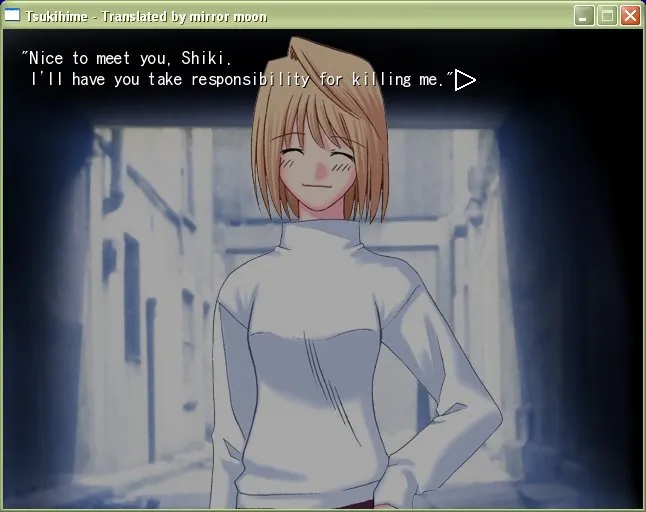 Tsukihime visual novel screenshot